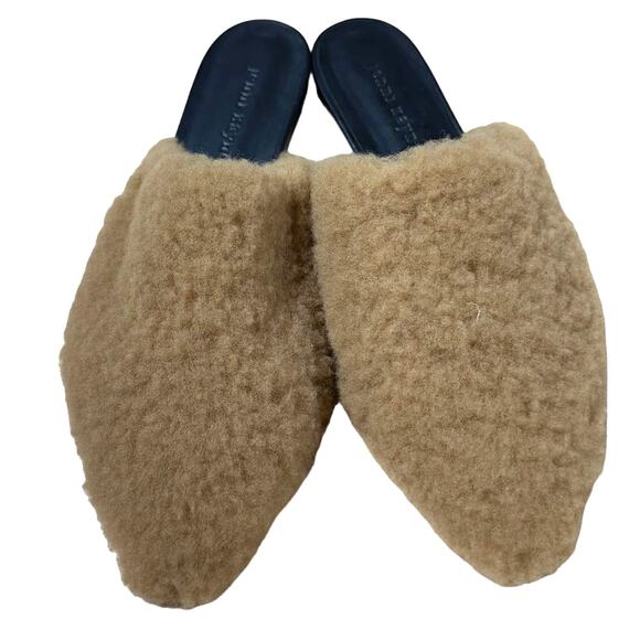 Jenni Kayne NWOB Shearling Mule Natural Color Flats Size 39 (US 9) Padded Insole - Picture 5 of 8